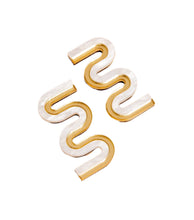 Load image into Gallery viewer, Moon-Seed Vea Earrings: White & Gold