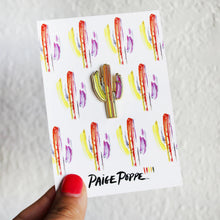 Load image into Gallery viewer, Paige Poppe Technicolor Saguaro Enamel Pin