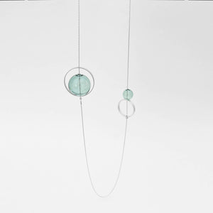 Spindles Necklace: Silver Black