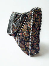 Load image into Gallery viewer, Block Print Reversible Tote Bag: Black &amp; Maroon

