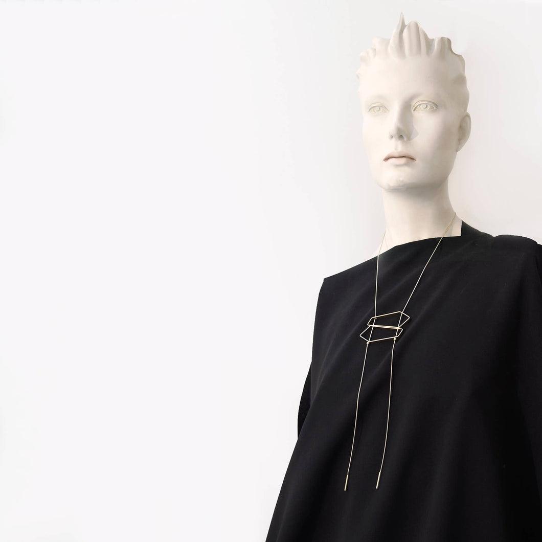 Fret Necklace: Satin Gold