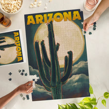 Load image into Gallery viewer, Cactus &amp; Full Moon Arizona Puzzle
