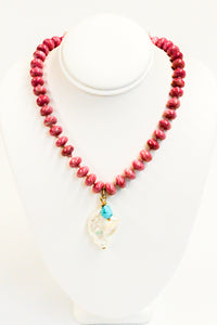 Punkwasp You Are Worthy Thulite & Pearl Necklace
