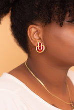 Load image into Gallery viewer, Moon-Seed Devin Earrings: Red &amp; Gold
