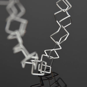 Maze Bracelet: Satin Silver