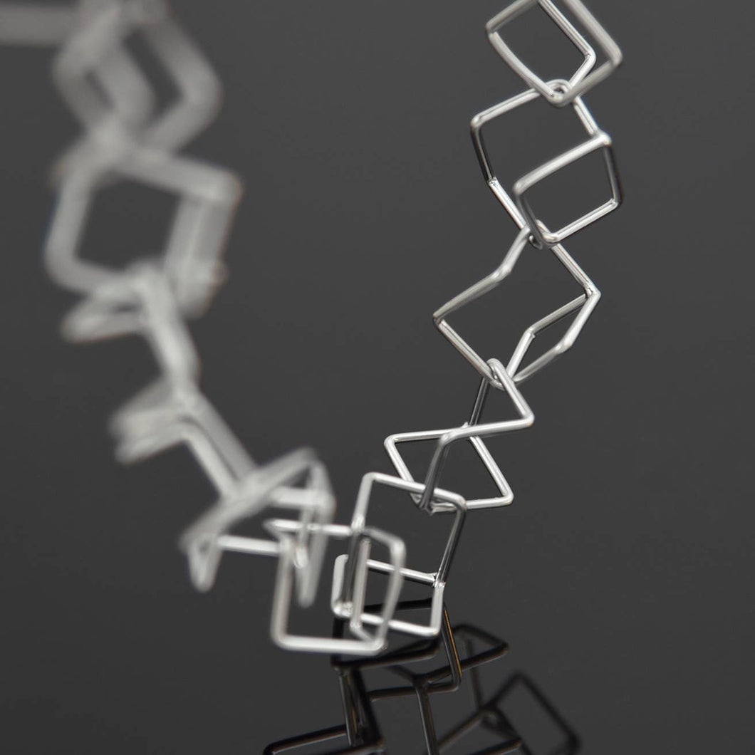 Maze Bracelet: Satin Silver