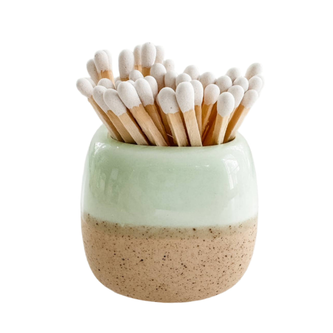 Ceramic Match Holder: Green