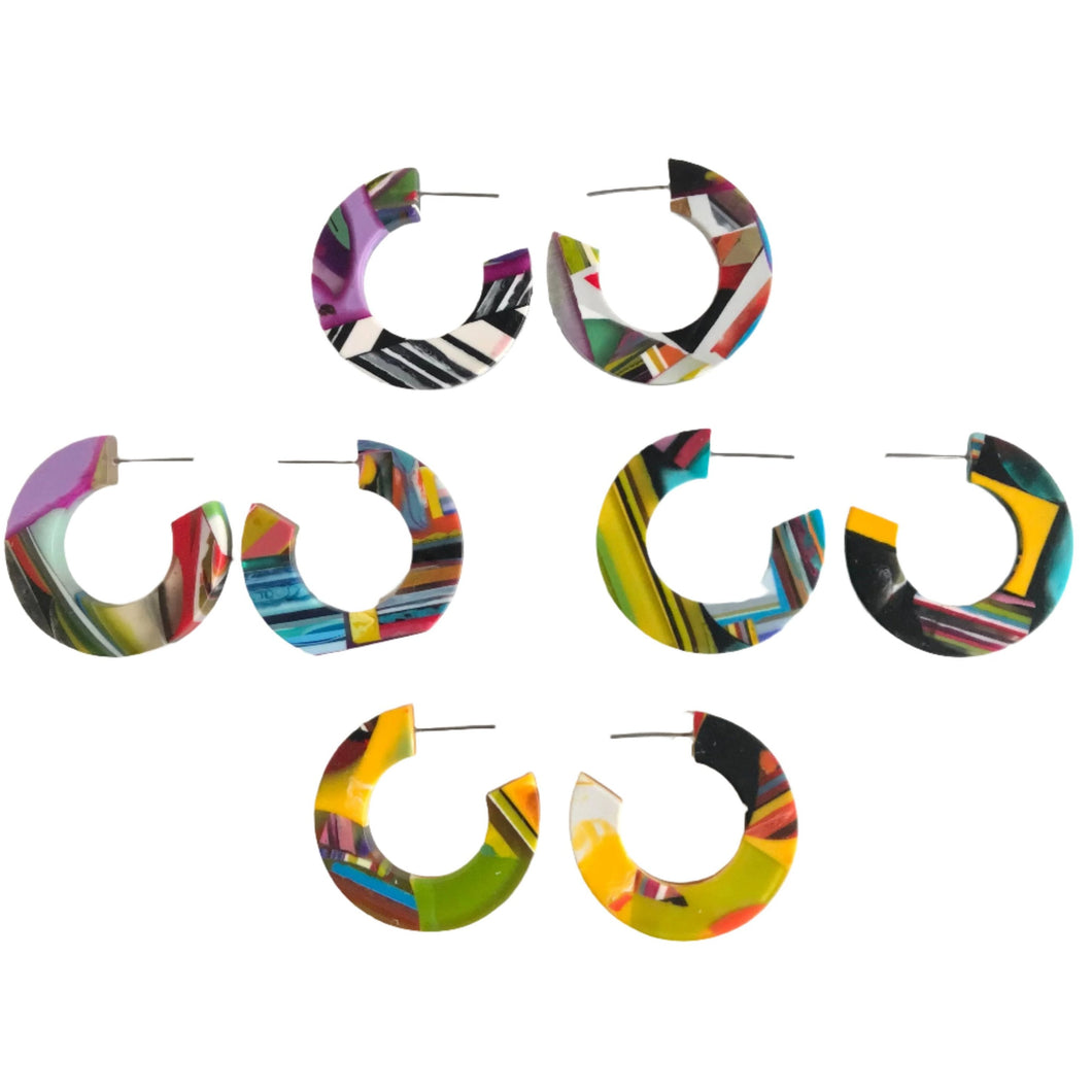 Belart Fair Trade Mosaic Hoop Earrings