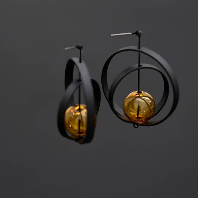 Eris Earrings: Glass Amber