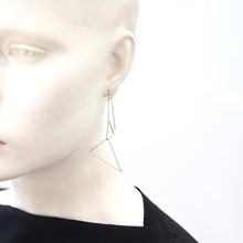 Load image into Gallery viewer, Dual Triangle Ear Drapes: Satin Silver
