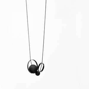 Spindles Necklace: Silver Black