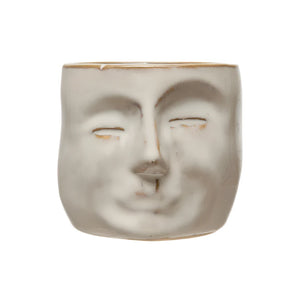 Stoneware Face Pot