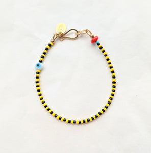 Black & Yellow Evil Eye Bracelet