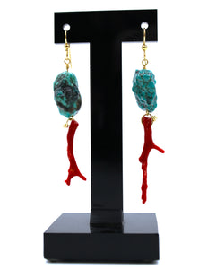 Az Turquoise & Coral Earrings